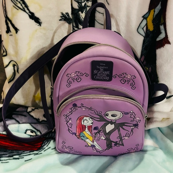 Disney Purple Backpack with Jack and Sally Design - Picture 2 of 4
